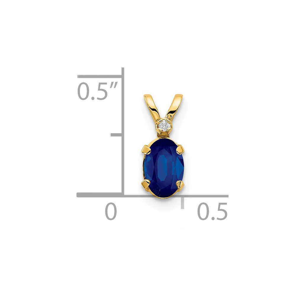 14k Diamond & Sapphire Birthstone Pendant
