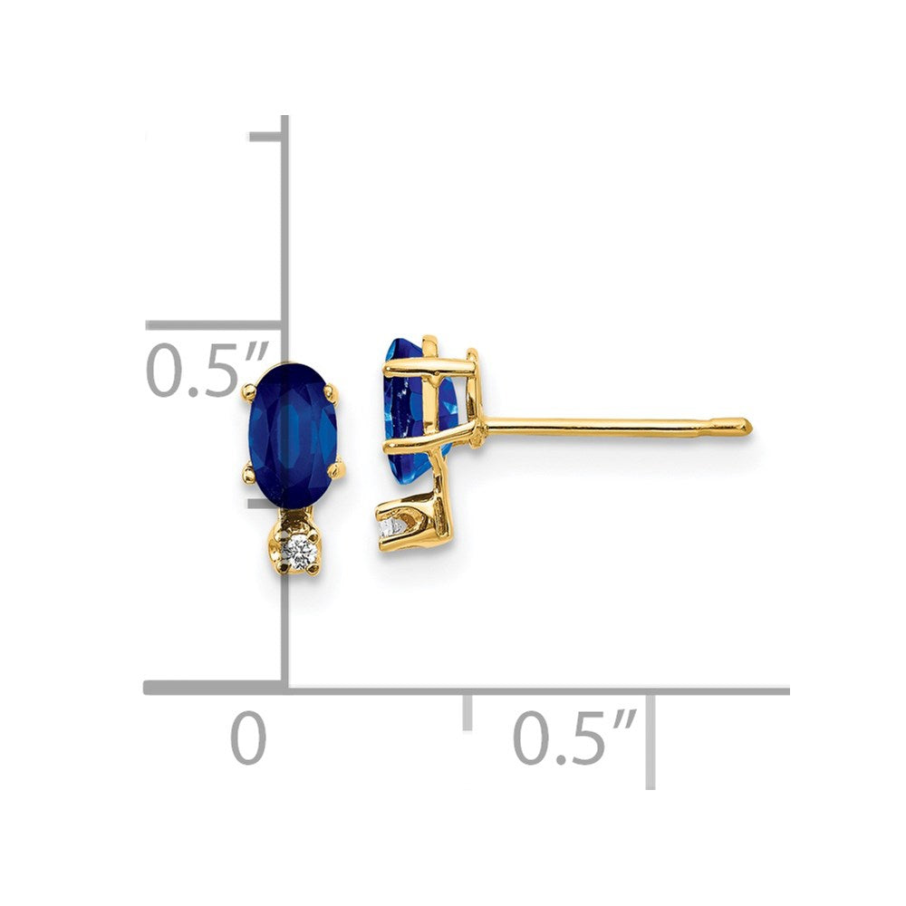 14k Diamond & Sapphire Birthstone Earrings