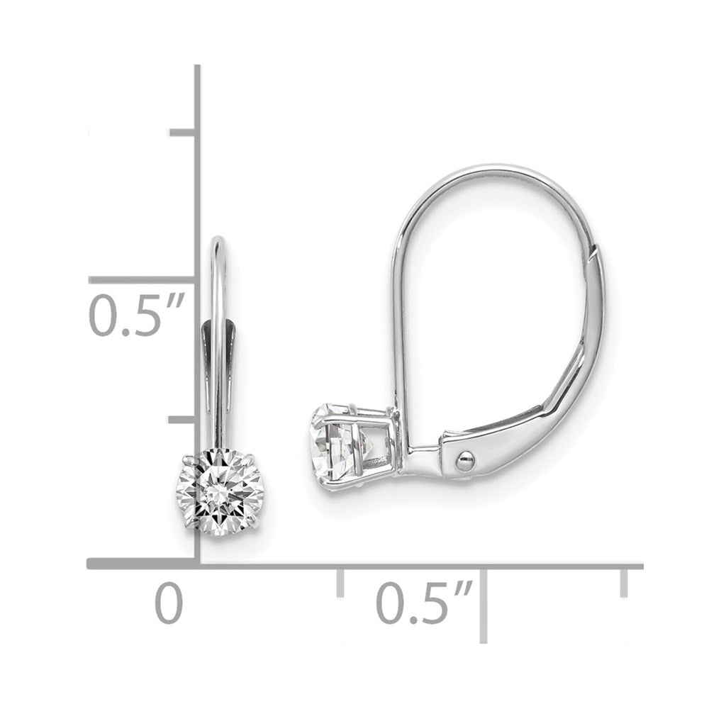 14k White Gold 4mm White Topaz/April Earrings