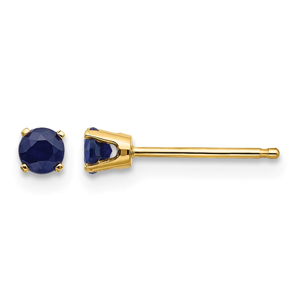14k 3mm September/Sapphire Post Earrings