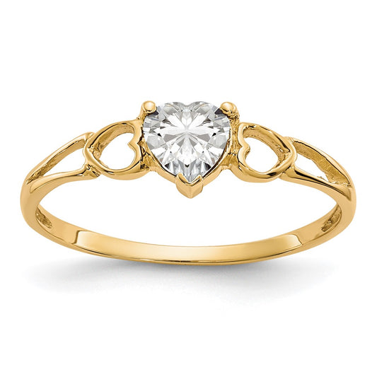 14k White Topaz Birthstone Ring