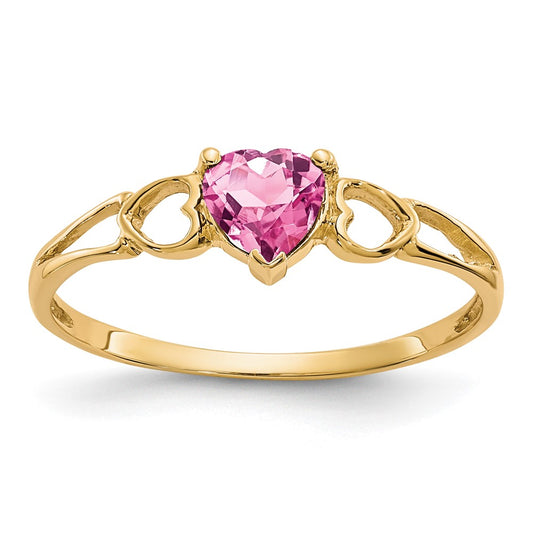 14k Pink Tourmaline Birthstone Ring