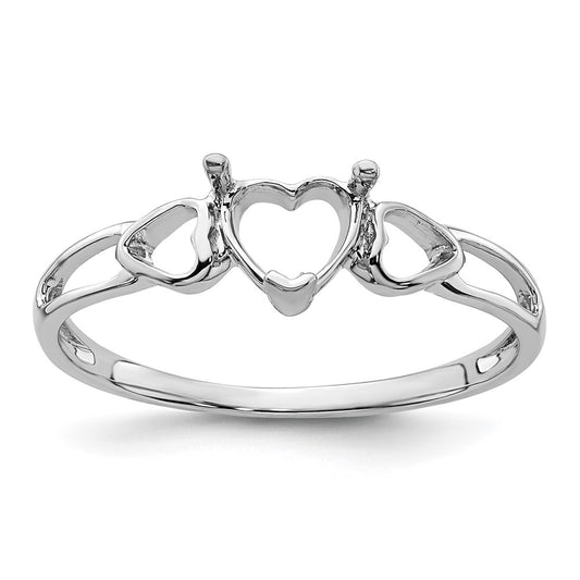 14k White Gold Birthstone Ring Mounting
