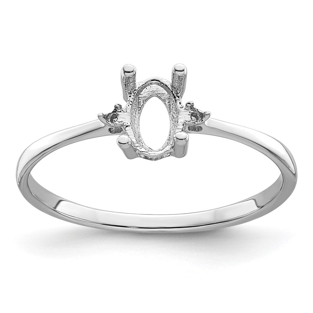 14k White Gold Birthstone Ring Mounting