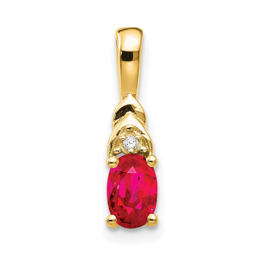 14k Ruby and Diamond Pendant