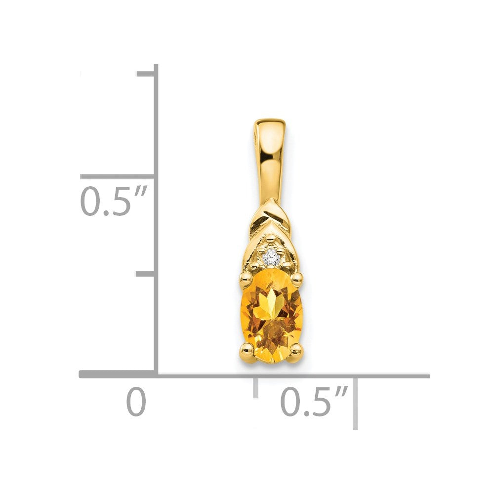 14k Citrine and Diamond Pendant