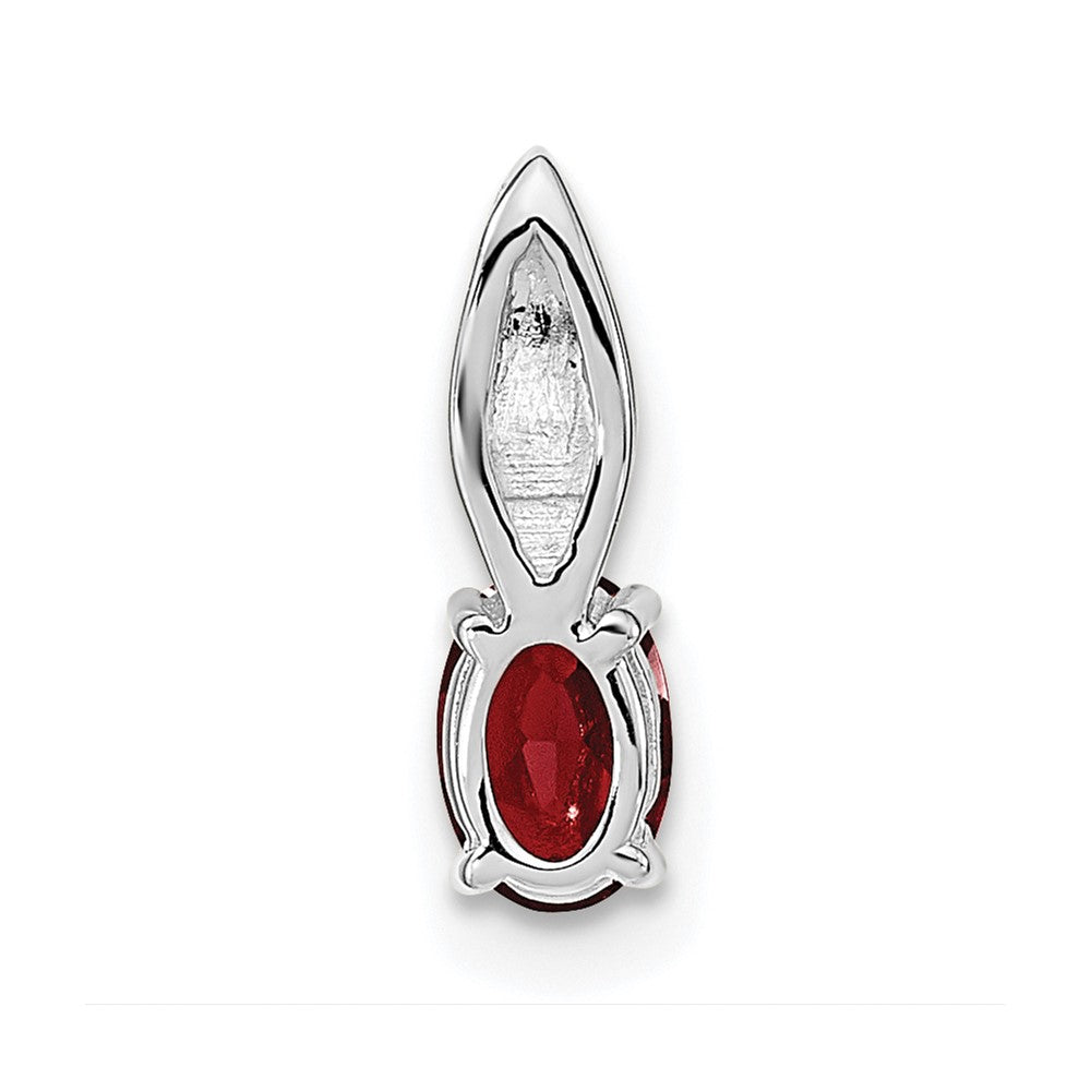 14k White Gold Garnet and Diamond Pendant