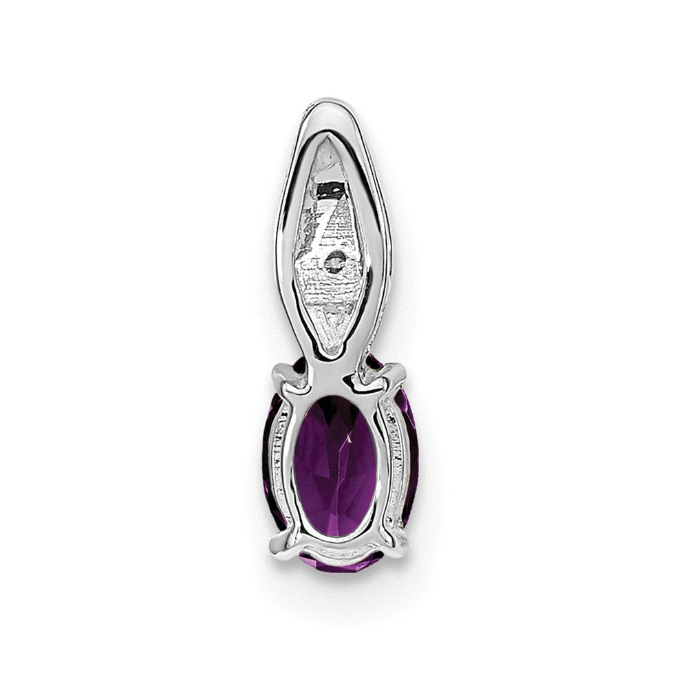 14k White Gold Amethyst and Diamond Pendant