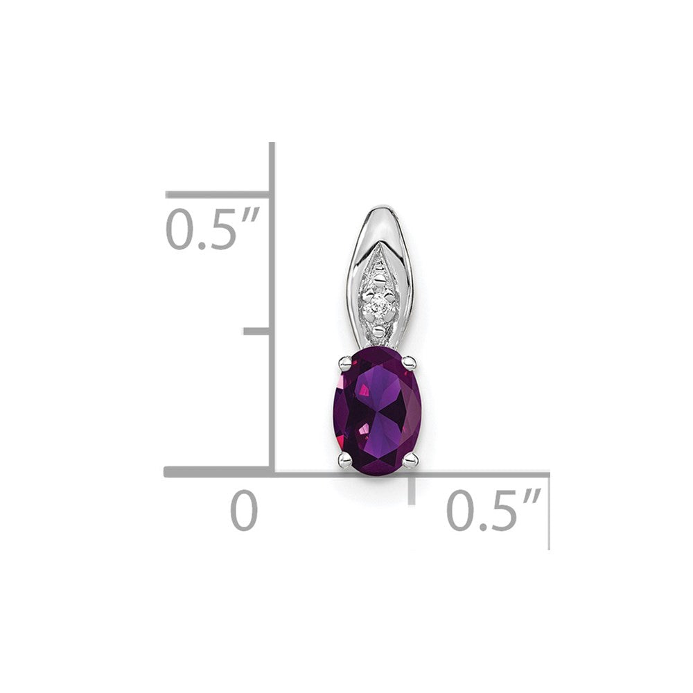 14k White Gold Amethyst and Diamond Pendant