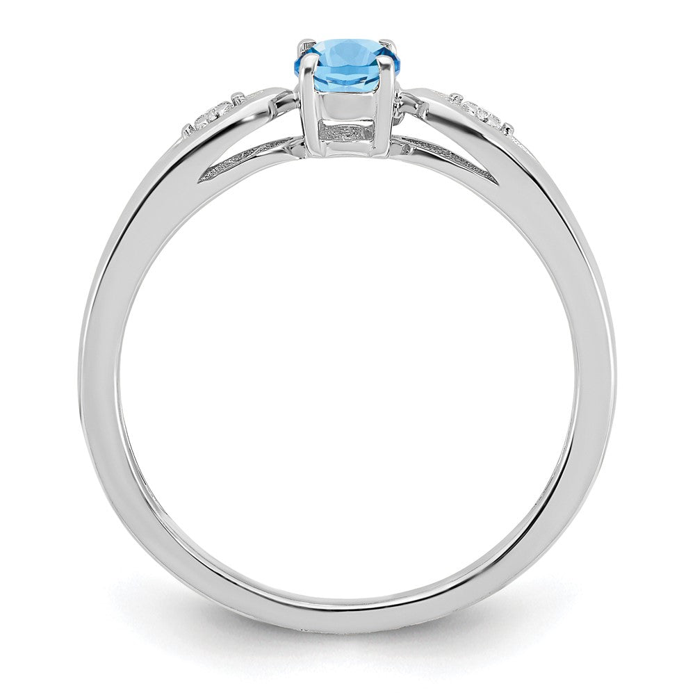 14k White Gold Aquamarine and Diamond Ring