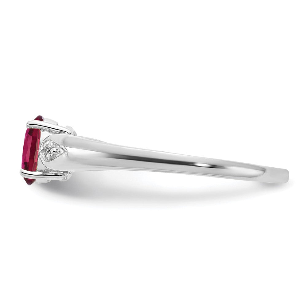 14k White Gold Ruby and Diamond Ring