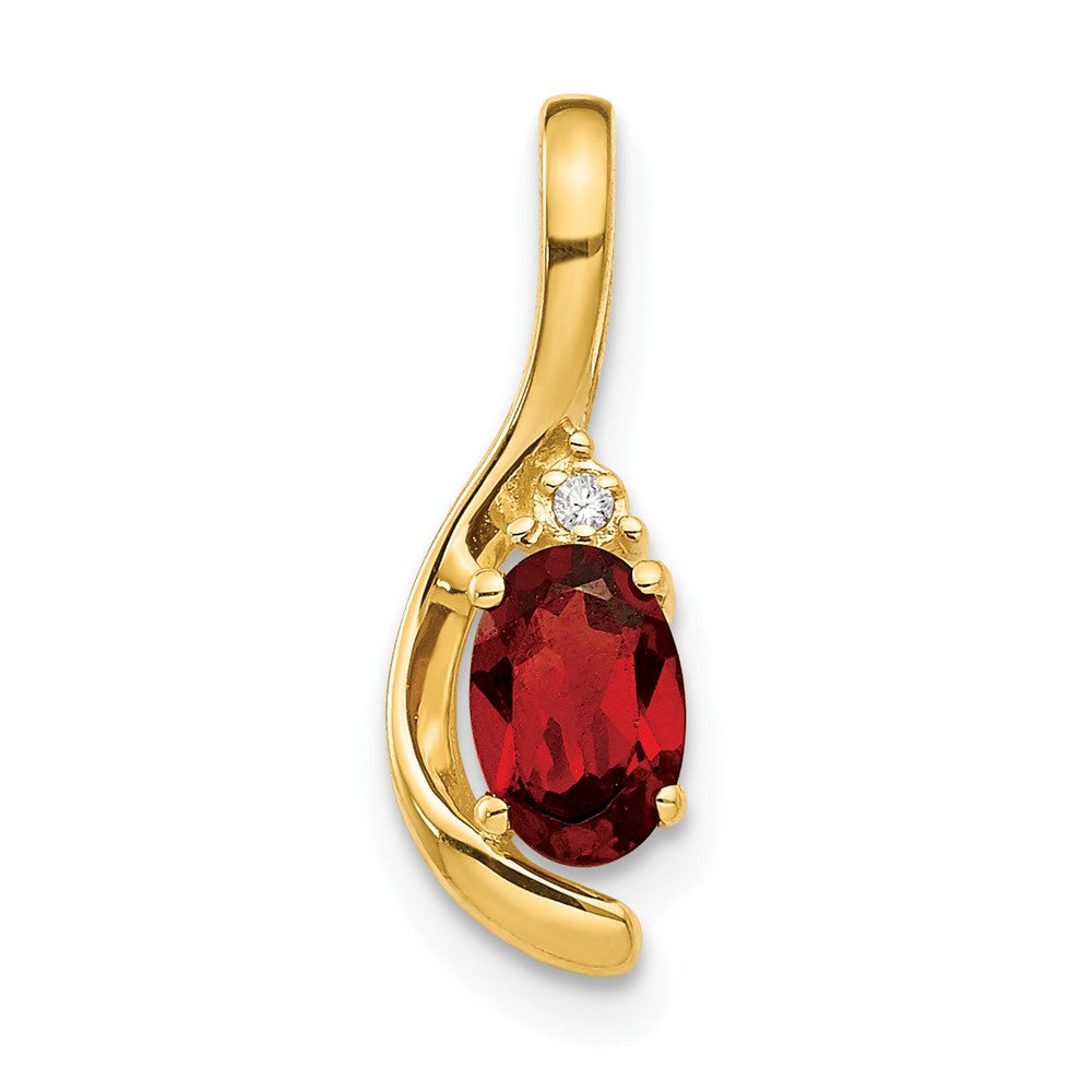 14k Garnet and Diamond Pendant
