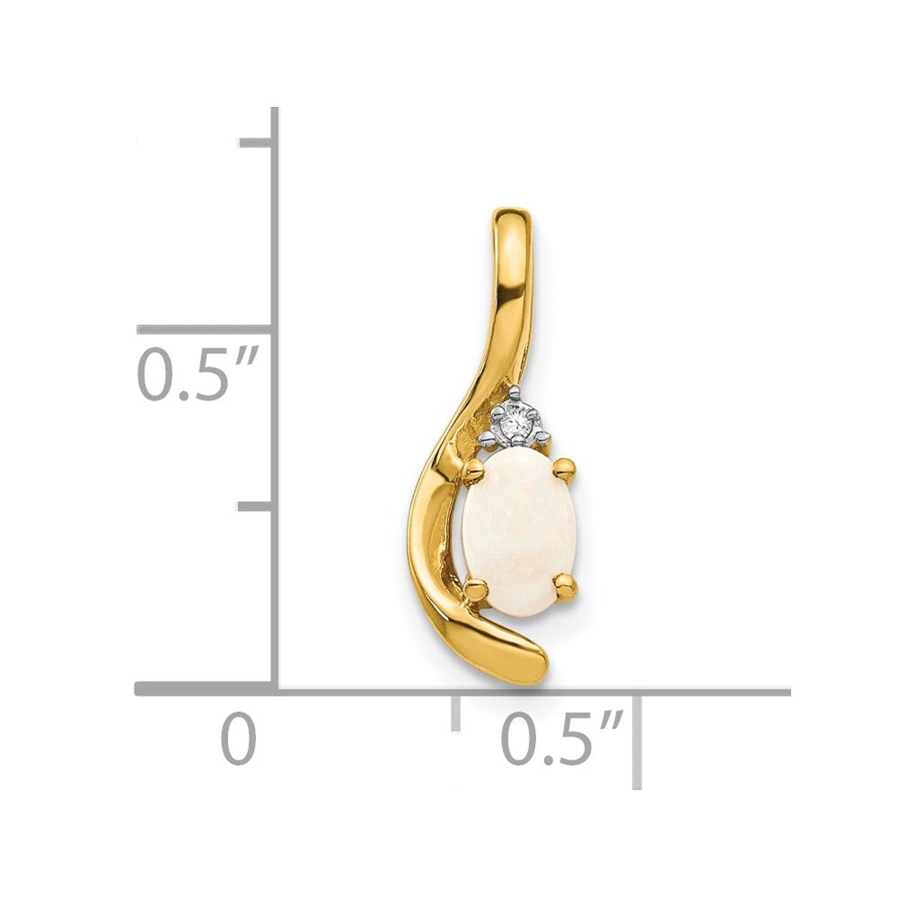 14k Opal and Diamond Pendant