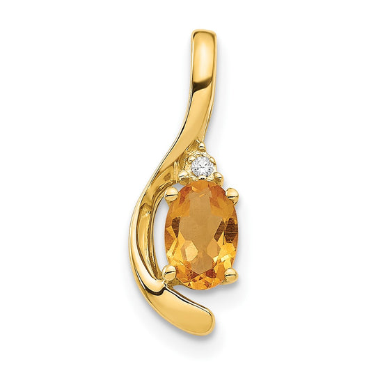 14k Citrine and Diamond Pendant