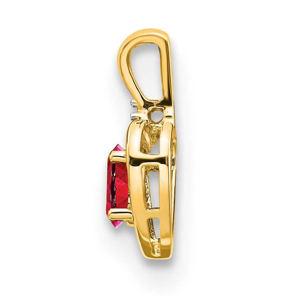 14k Ruby and Diamond Heart Pendant