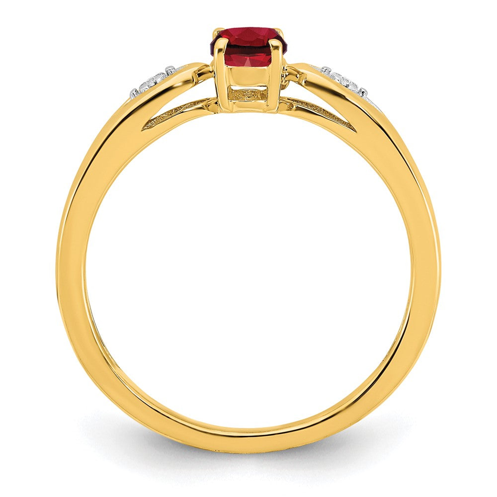 14k Garnet and Diamond Ring