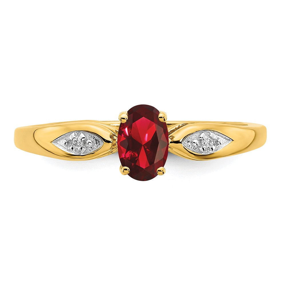 14k Garnet and Diamond Ring