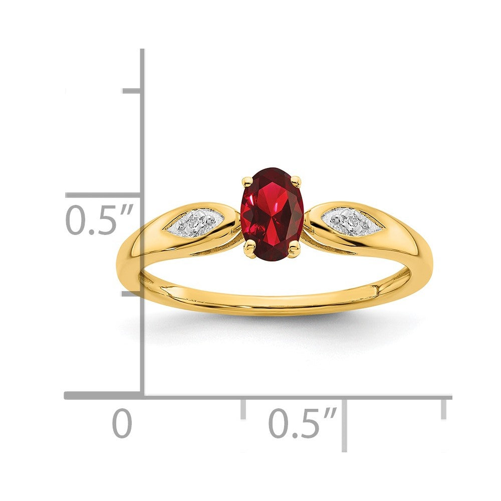 14k Garnet and Diamond Ring