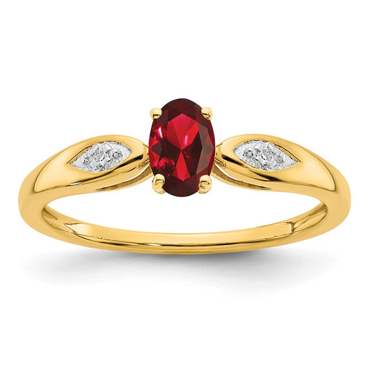 14k Garnet and Diamond Ring