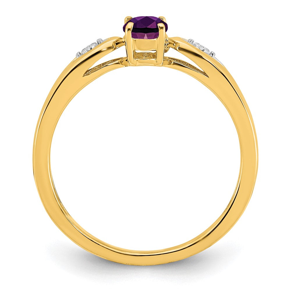 14k Amethyst and Diamond Ring