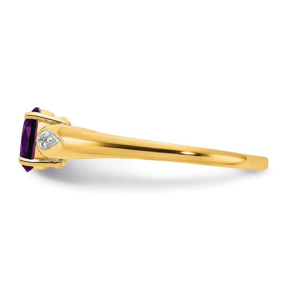 14k Amethyst and Diamond Ring
