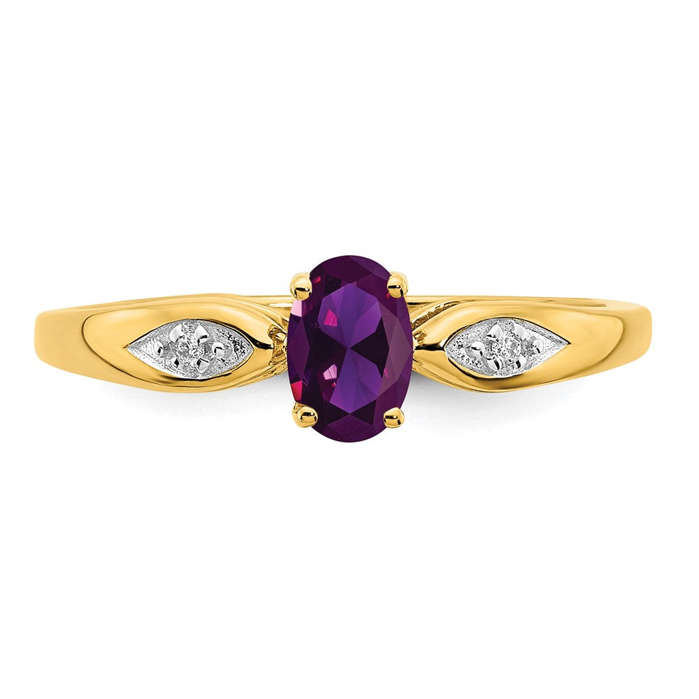 14k Amethyst and Diamond Ring