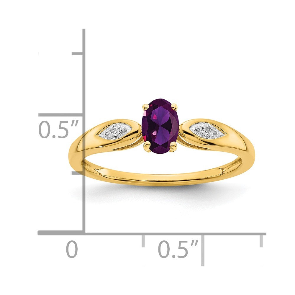 14k Amethyst and Diamond Ring
