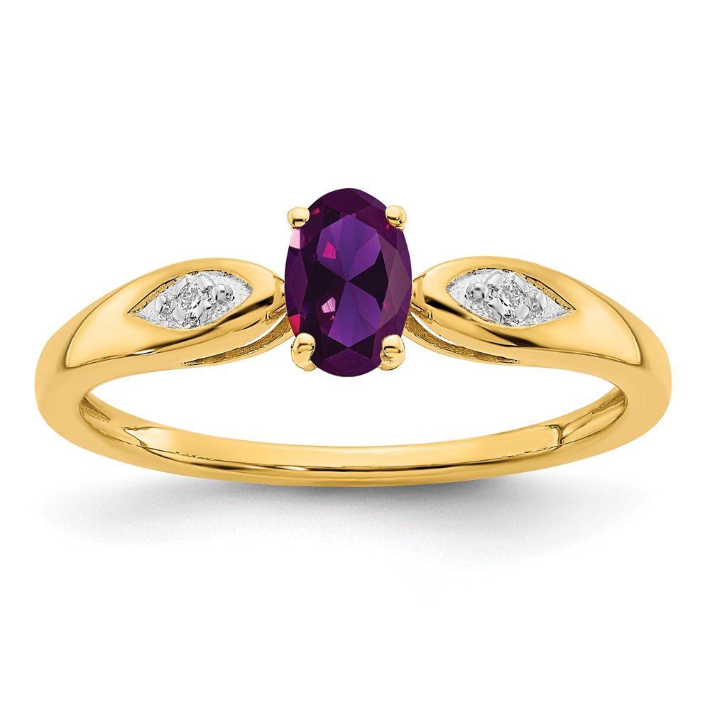 14k Amethyst and Diamond Ring