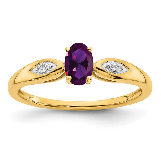 14k Amethyst and Diamond Ring