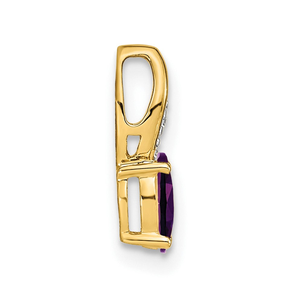 14k Amethyst and Diamond Pendant