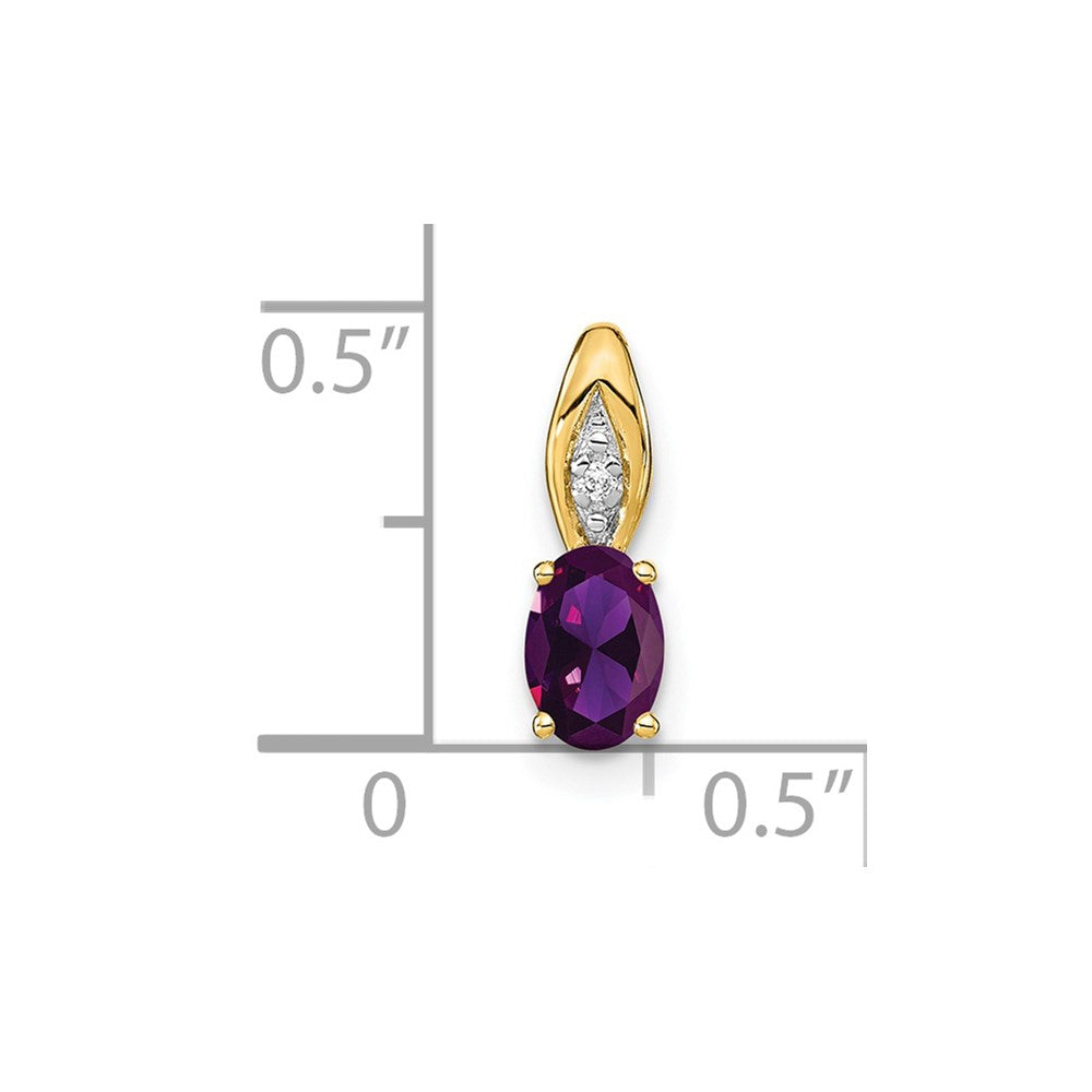14k Amethyst and Diamond Pendant