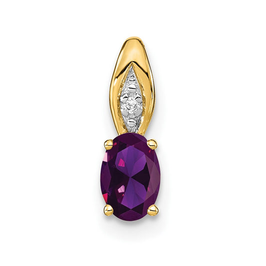 14k Amethyst and Diamond Pendant