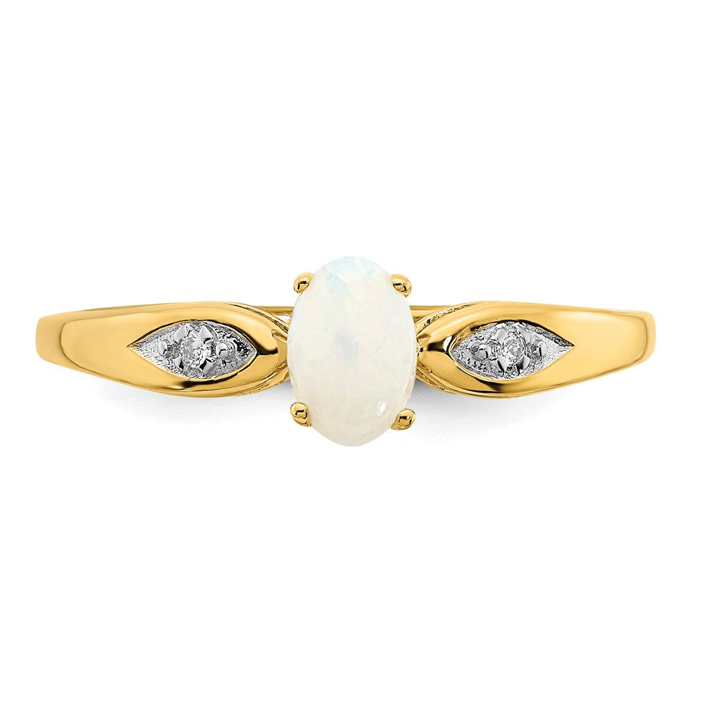 14k Opal and Diamond Ring