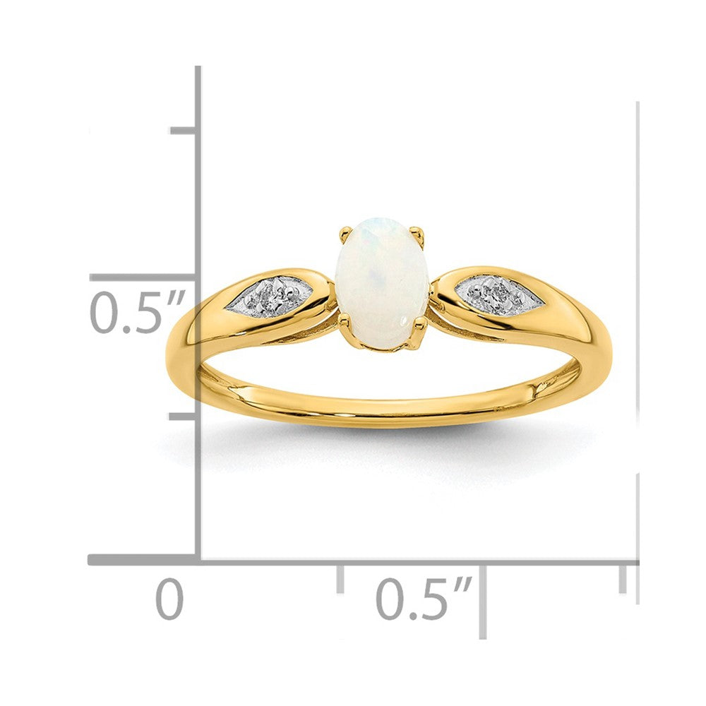 14k Opal and Diamond Ring
