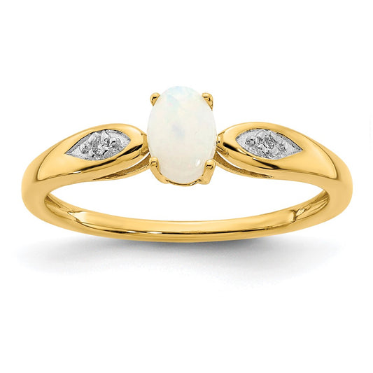 14k Opal and Diamond Ring