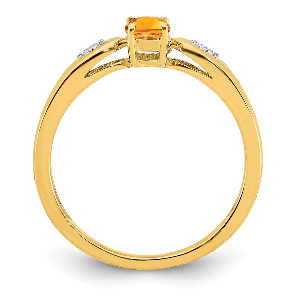 14k Citrine and Diamond Ring
