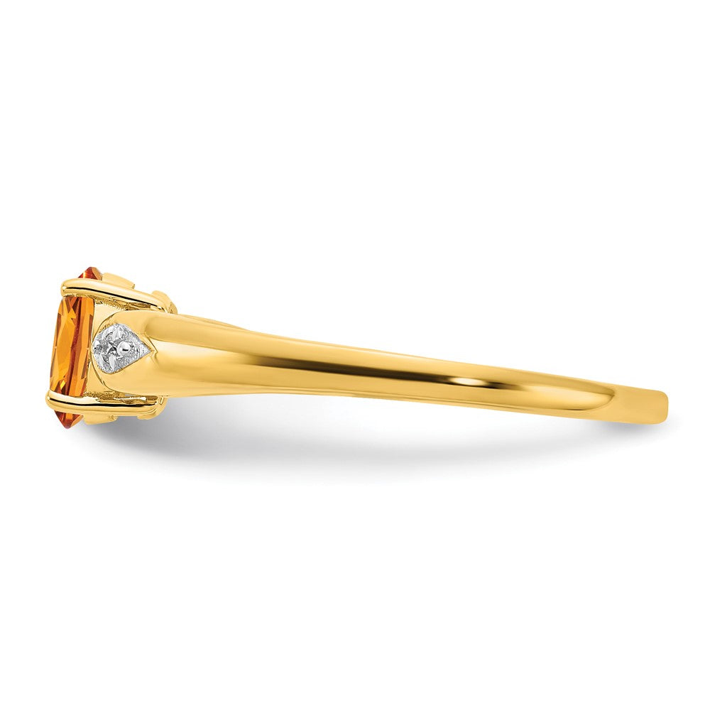 14k Citrine and Diamond Ring