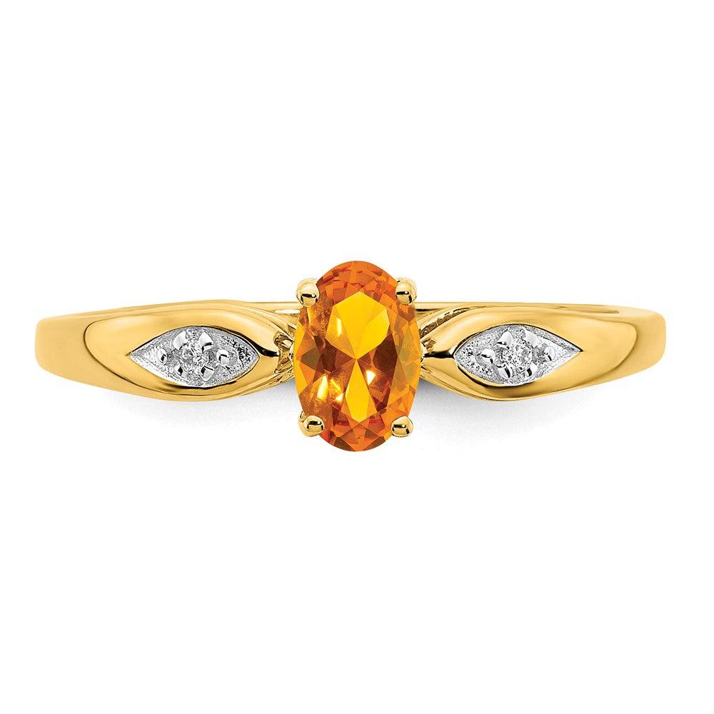 14k Citrine and Diamond Ring