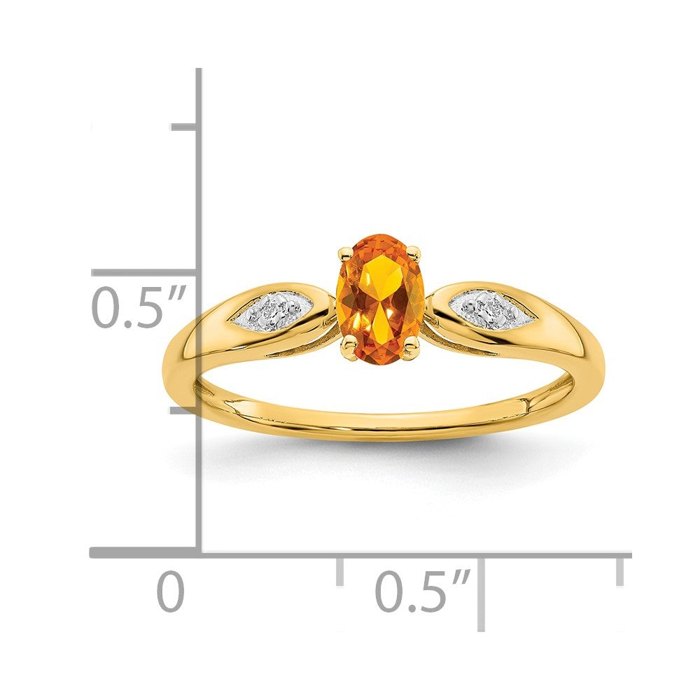 14k Citrine and Diamond Ring