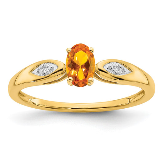 14k Citrine and Diamond Ring