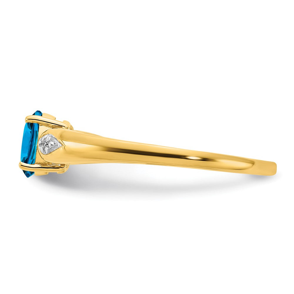 14k Blue Topaz and Diamond Ring