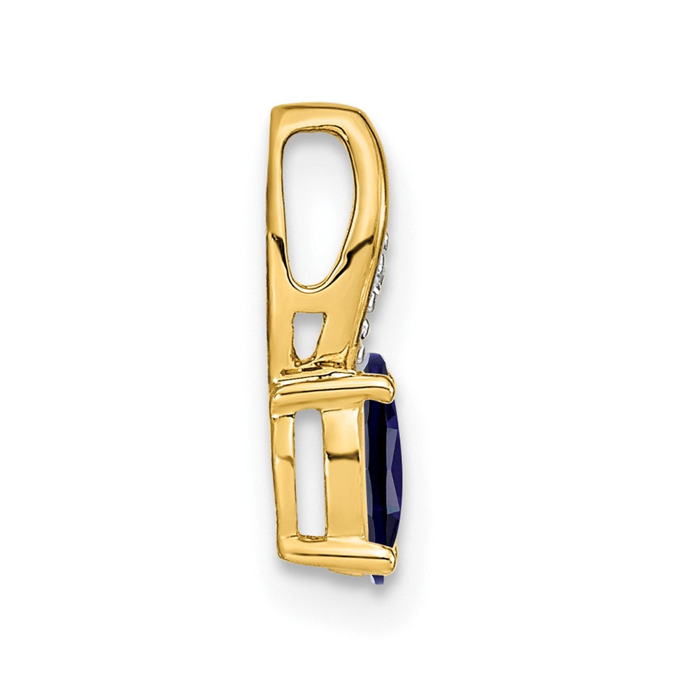 14k Sapphire and Diamond Pendant