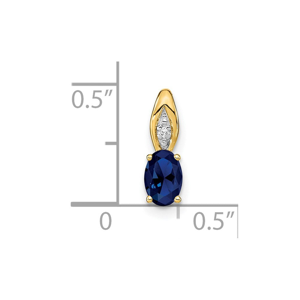 14k Sapphire and Diamond Pendant