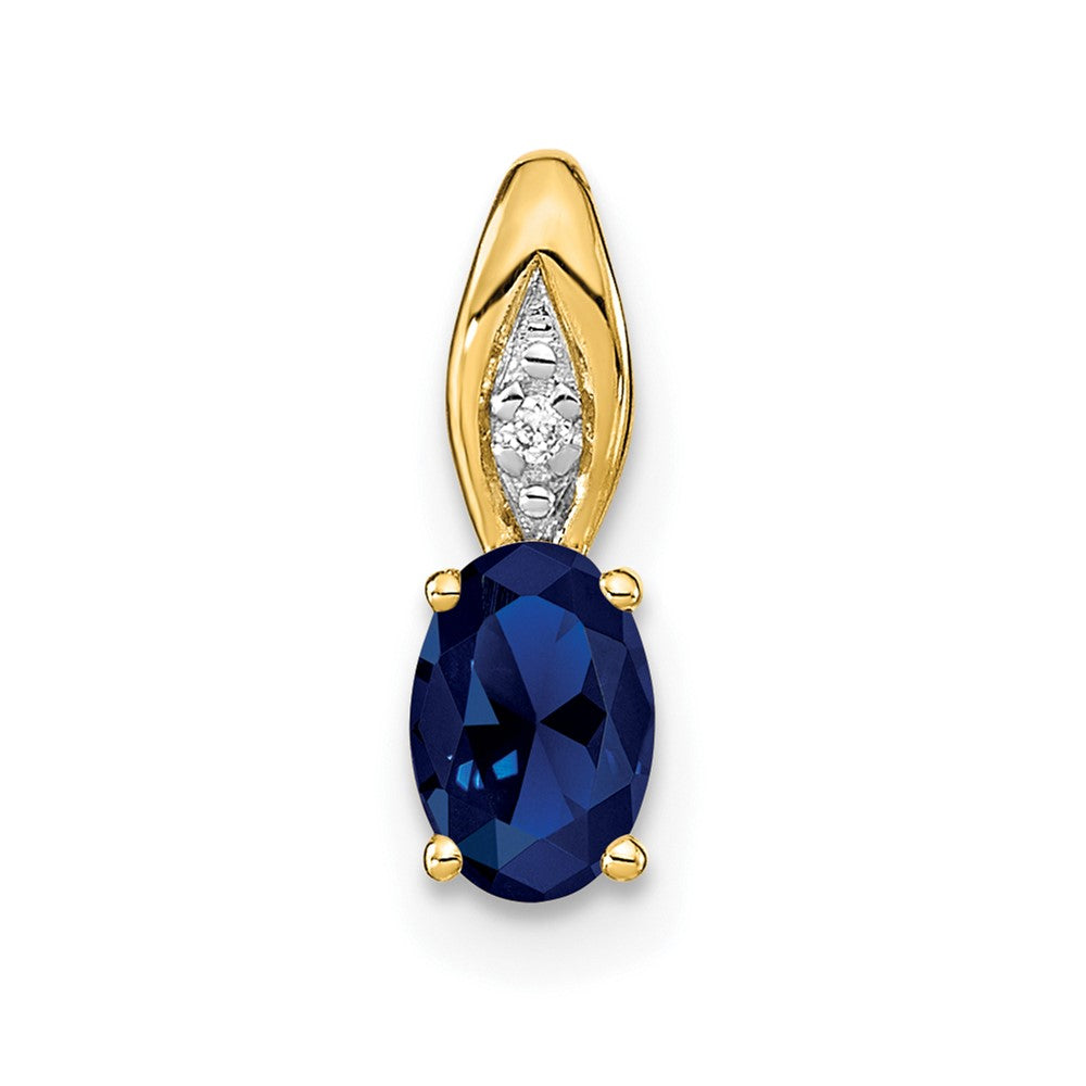 14k Sapphire and Diamond Pendant