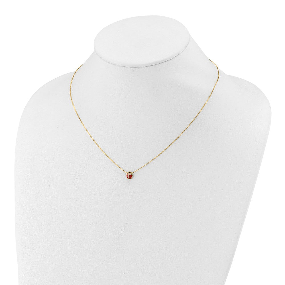 14k Enameled Ladybug 17in with 1in ext. Necklace