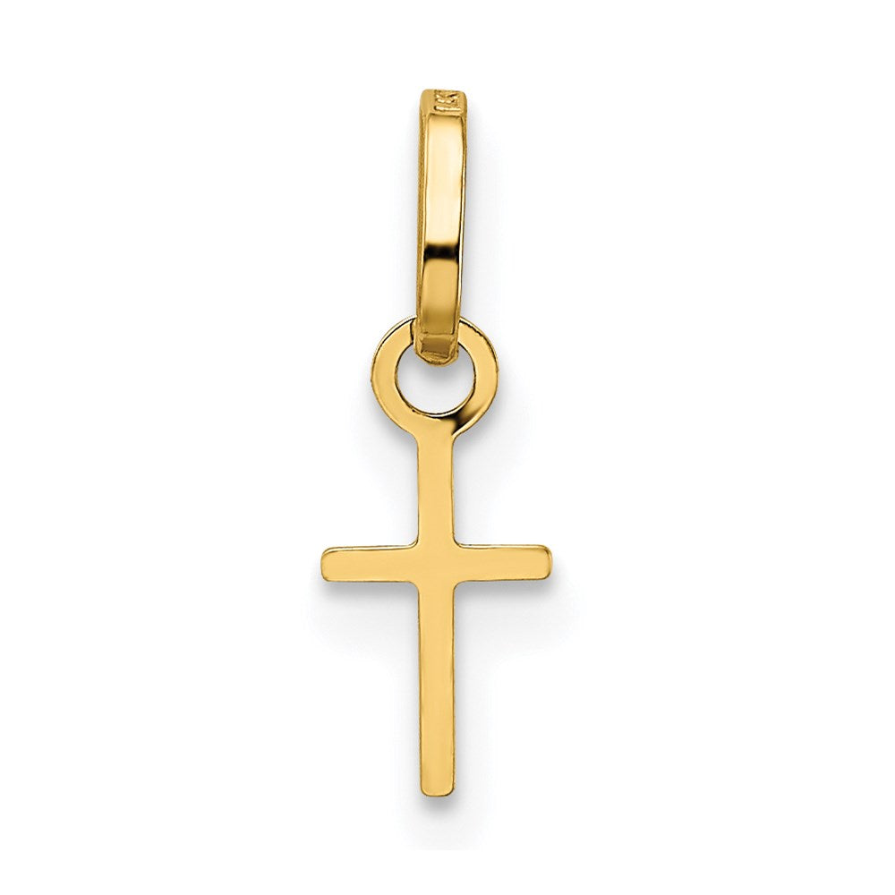 14k Yellow Gold Tiny Cross Charm