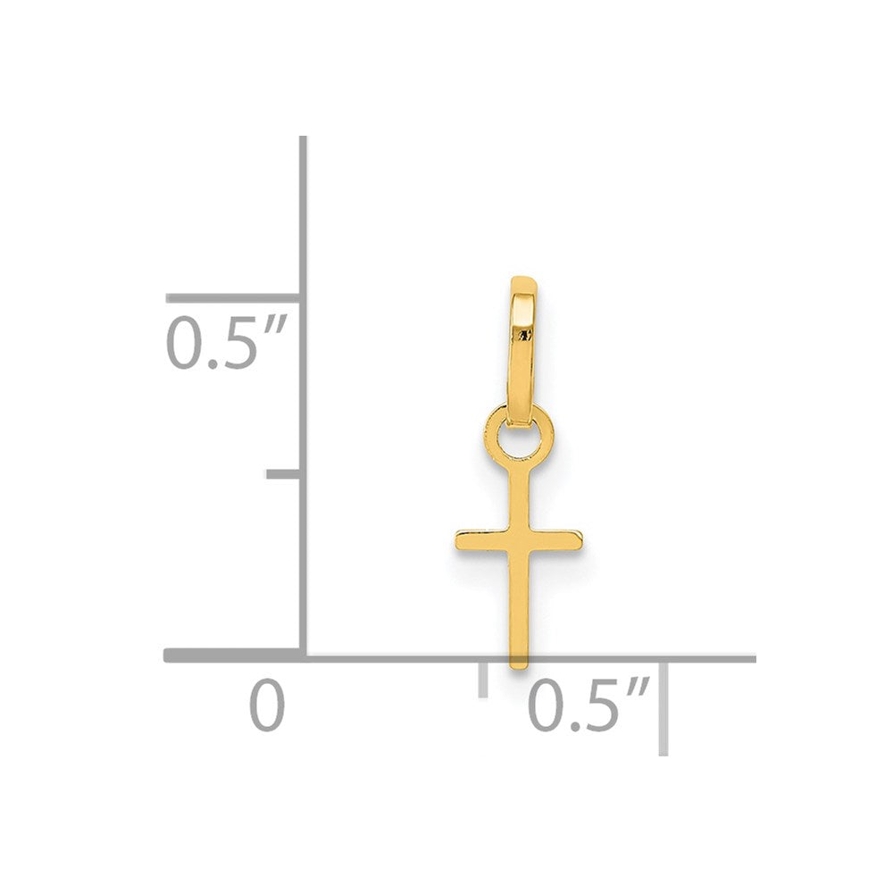 14k Yellow Gold Tiny Cross Charm