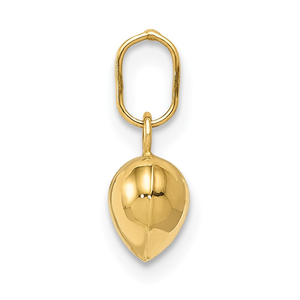 14K Yellow Gold Polished 3-D Puffed Heart Charm