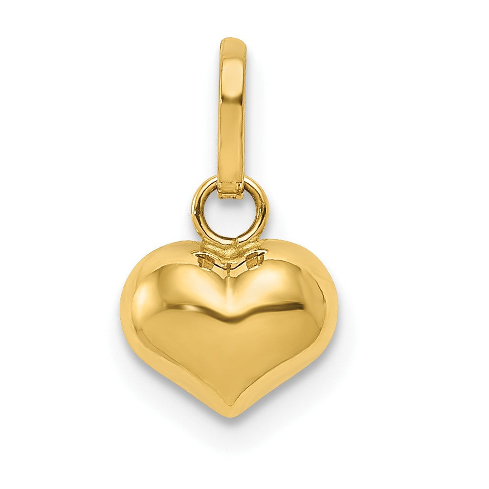 14K Yellow Gold Polished 3-D Puffed Heart Charm