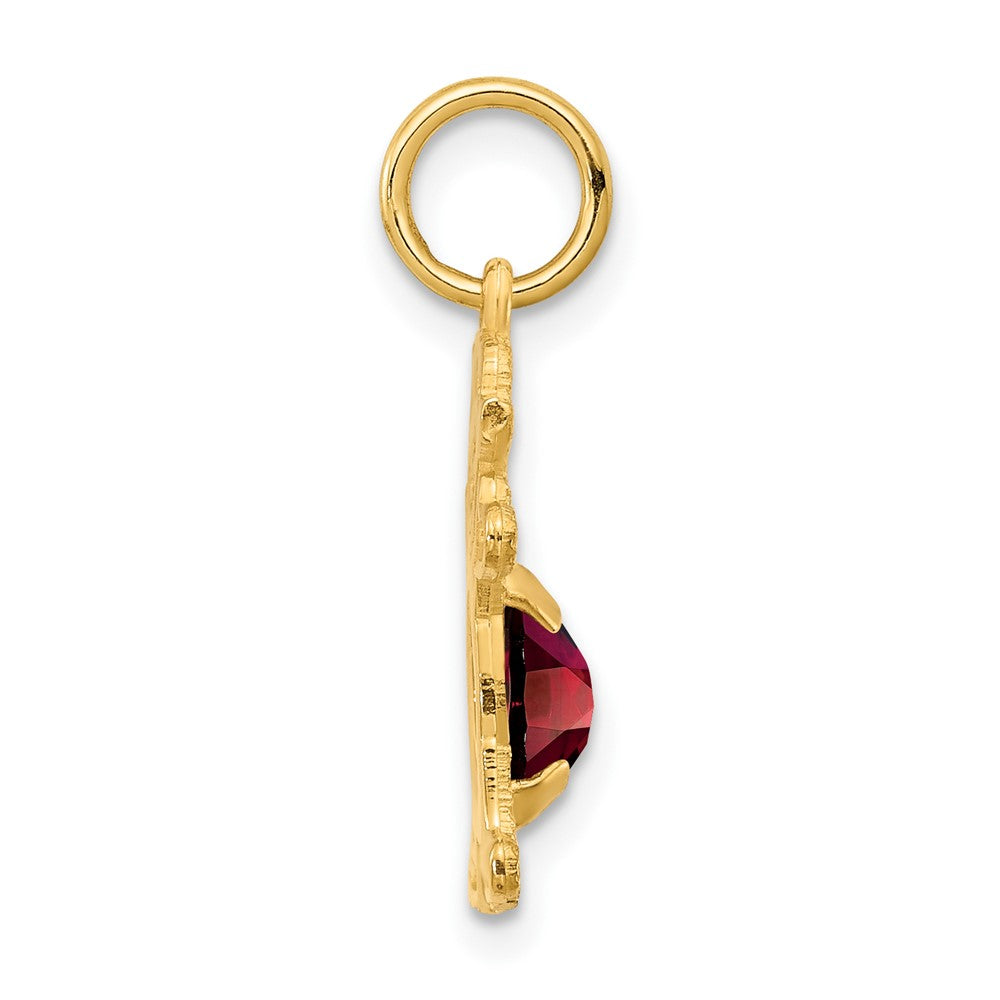 14K Girl 6x4 Oval Genuine Garnet-Jan